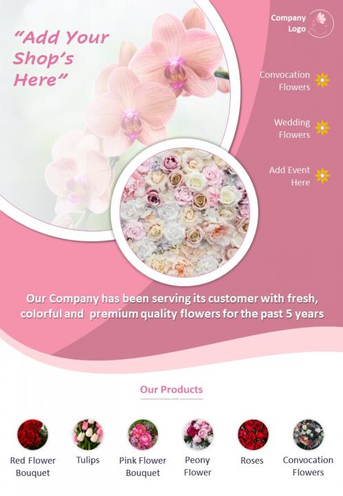 Professional florist two page brochure template Slide01