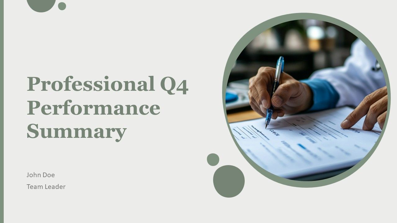 Professional Q4 Performance Summary PPT Summary AT