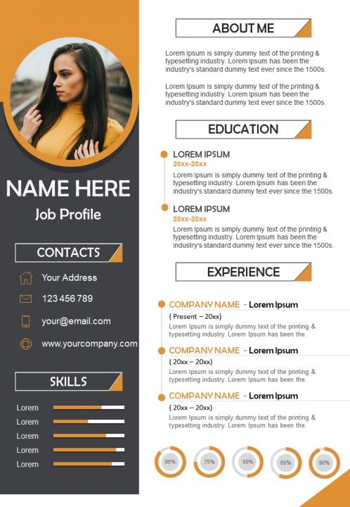 Professional resume illustration cv design template Slide01