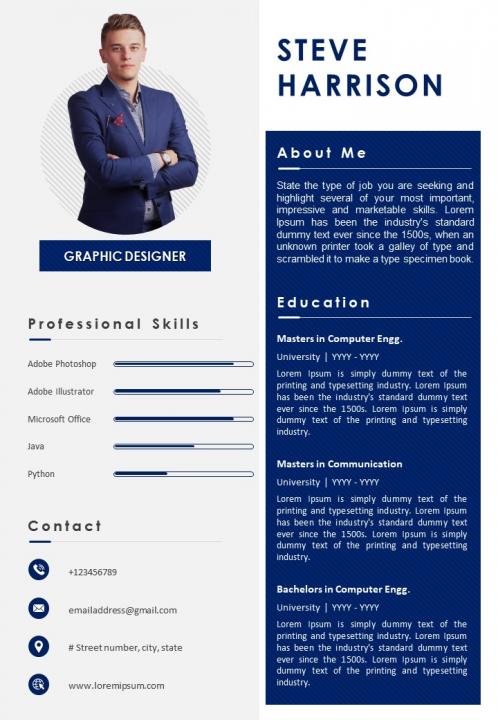 Professional resume personal statement format Slide01