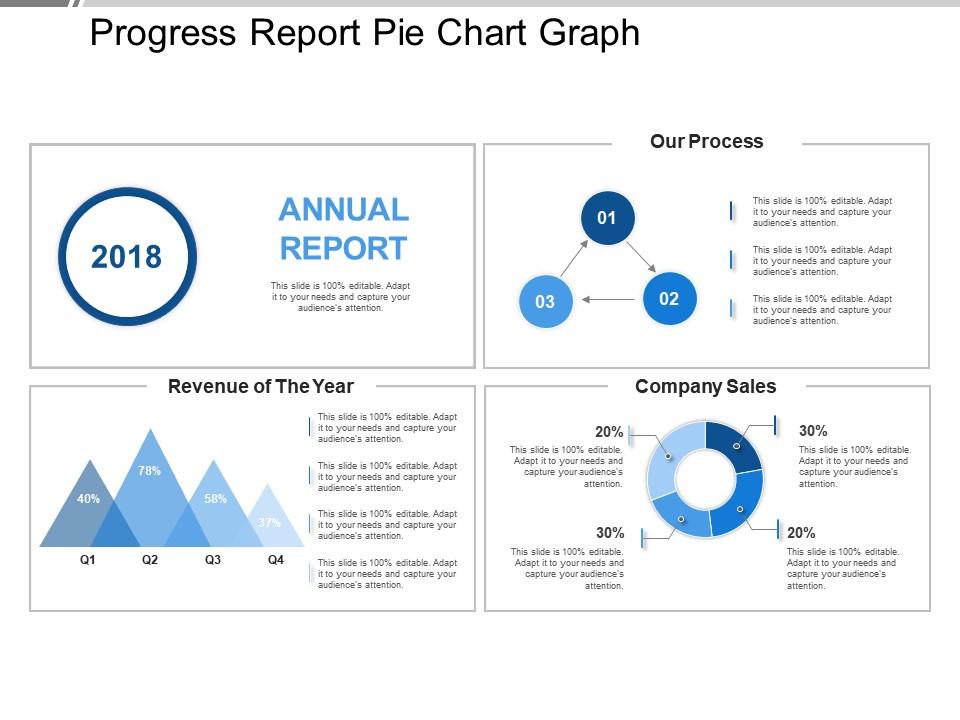 Progress report pie chart graph Slide01