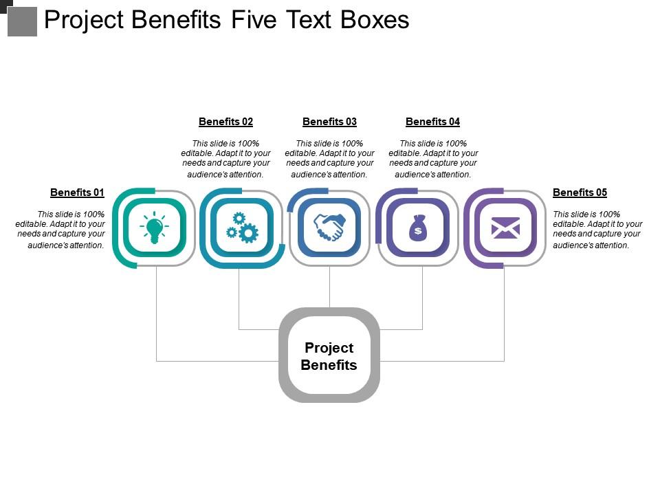 Project benefits five text boxes Slide00