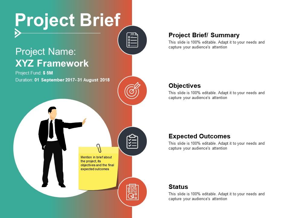 Project brief objectives ppt summary example introduction Slide01