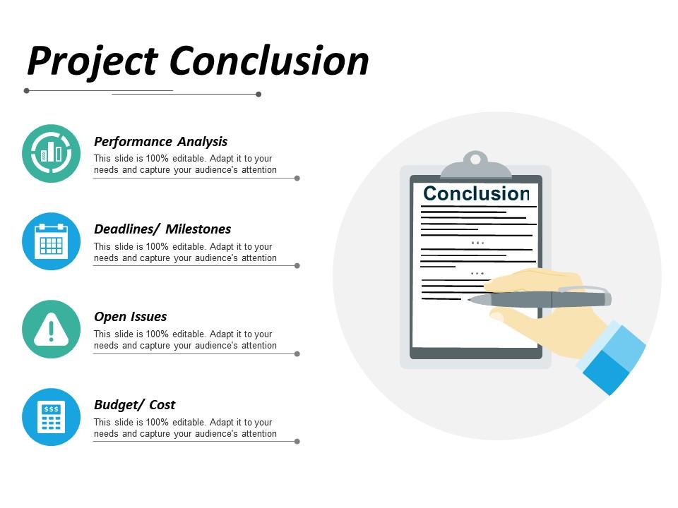 Project conclusion ppt infographics outfit Slide01