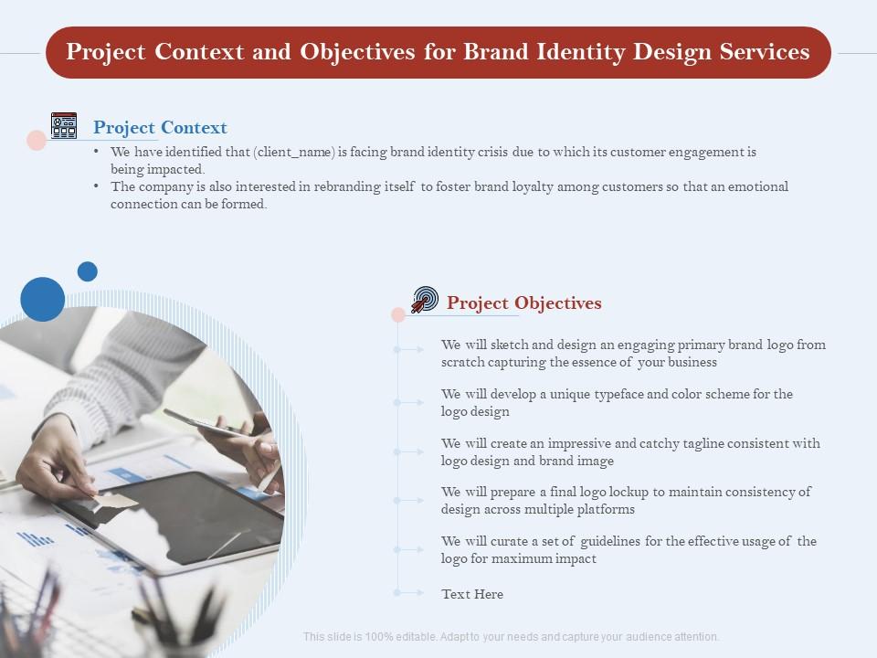 Project Context And Objectives For Brand Identity Design Services Ppt