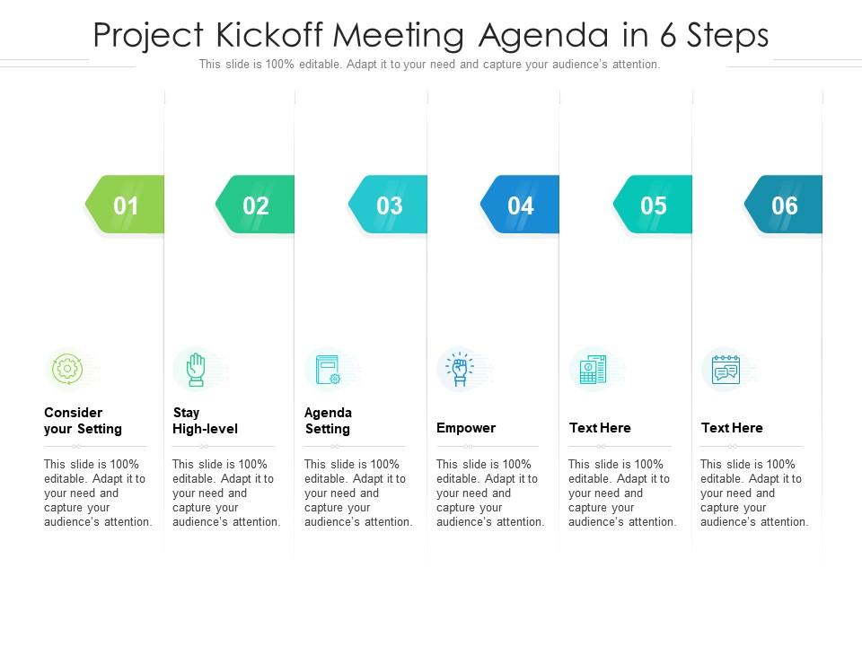 Project kickoff meeting agenda in 6 steps Slide01
