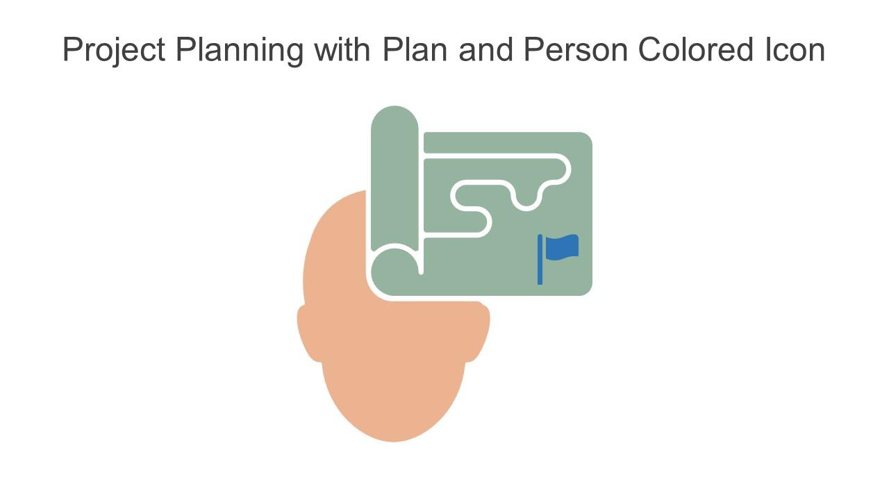 Project Planning With Plan And Person Colored Icon In Powerpoint Pptx Png And Editable Eps Format