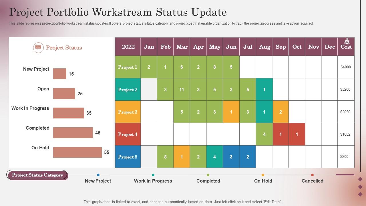 Project Portfolio Workstream Status Update Slide01