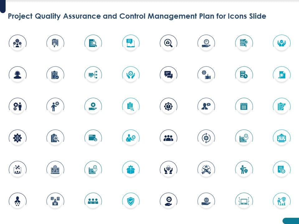 Project quality assurance and control management plan for icons slide ppt powerpoint presentation pictures