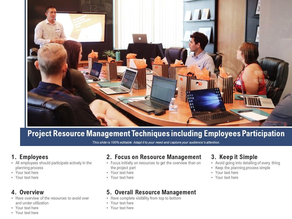 Project resource management techniques including employees participation Slide01