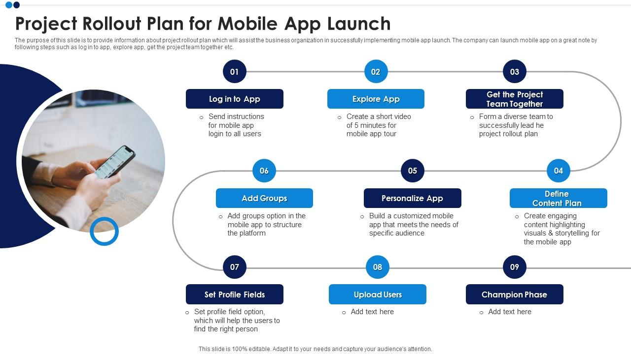 Project Rollout Plan For Mobile App Launch Slide01