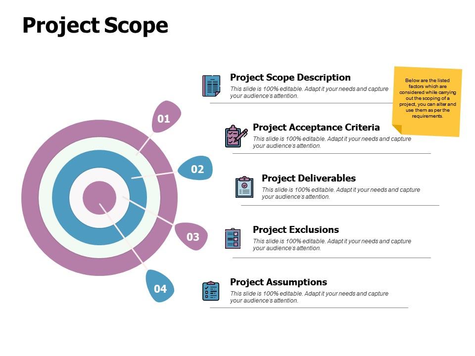 Project scope acceptance criteria ppt powerpoint presentation design Slide01