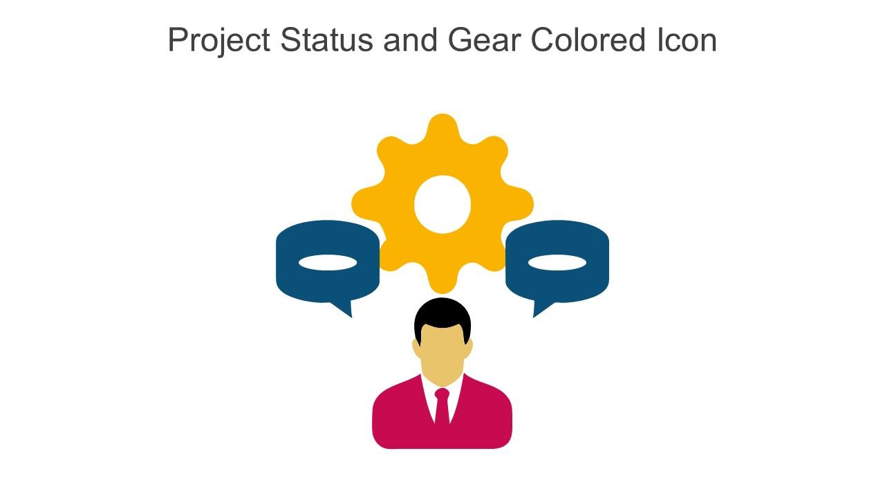 Project Status And Gear Colored Icon In Powerpoint Pptx Png And ...