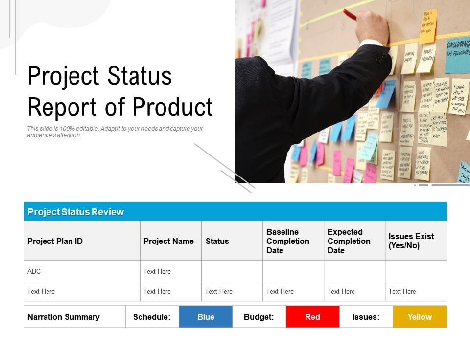 Project status report of product