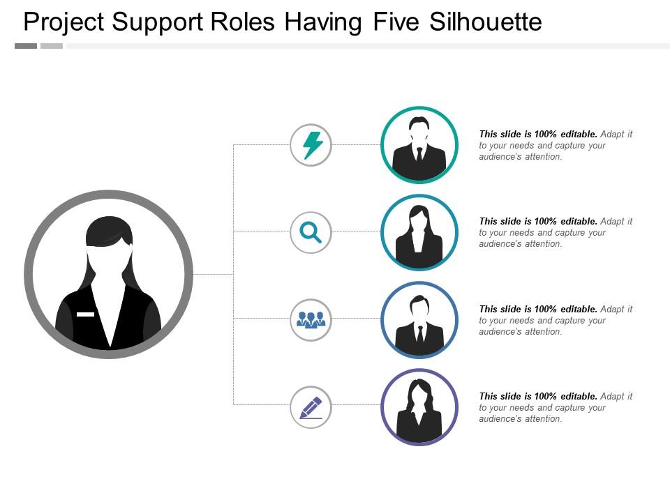 Project support roles having five silhouette Slide00