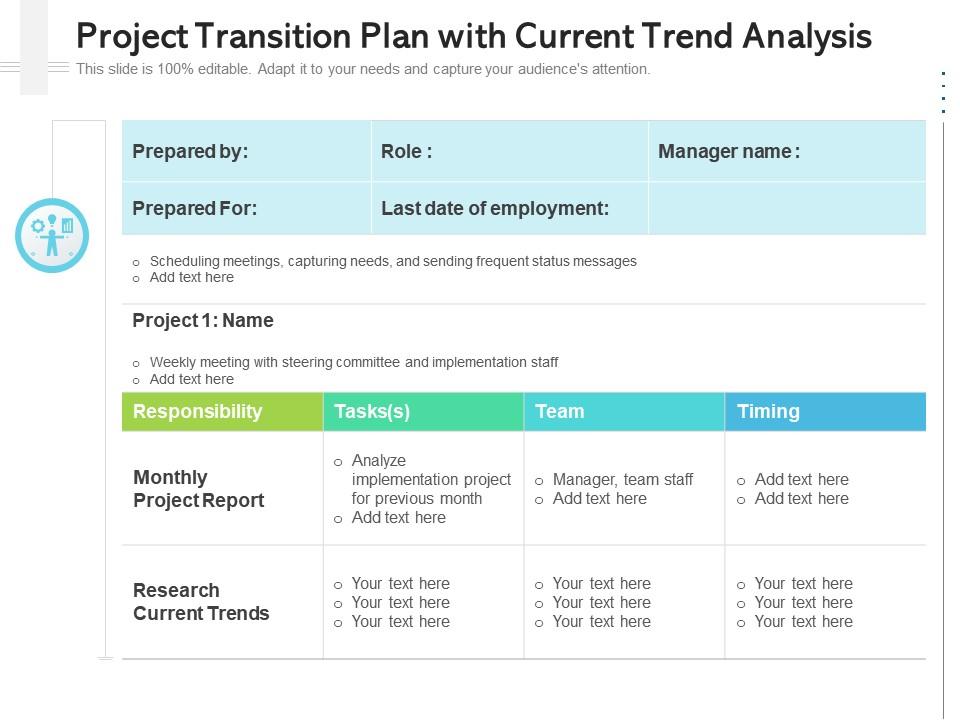 Project transition plan with current trend analysis Slide00
