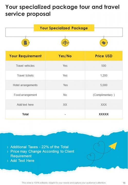 Tour Package Variables Ecample Proposal For Business Tour And Packages Report Sample Example Document ...