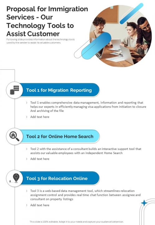 Proposal For Immigration Services Our Technology Tools One Pager Sample Example Document Slide01