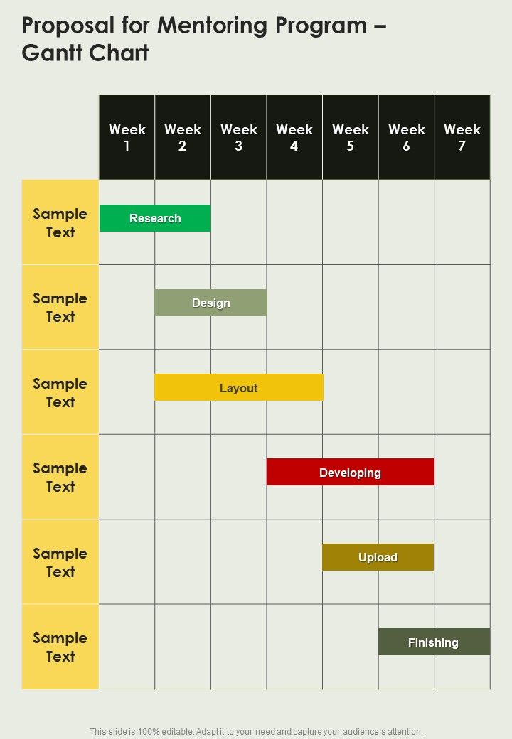 Proposal For Mentoring Program Gantt Chart One Pager Sample Example