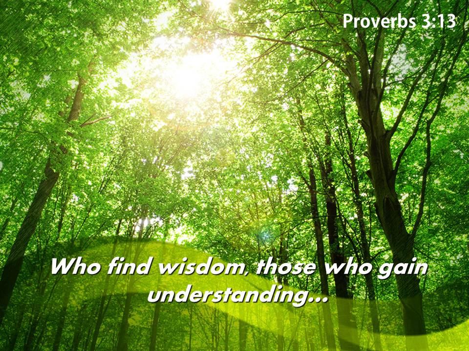 Proverbs 3 13 who find wisdom those powerpoint church sermon Slide01