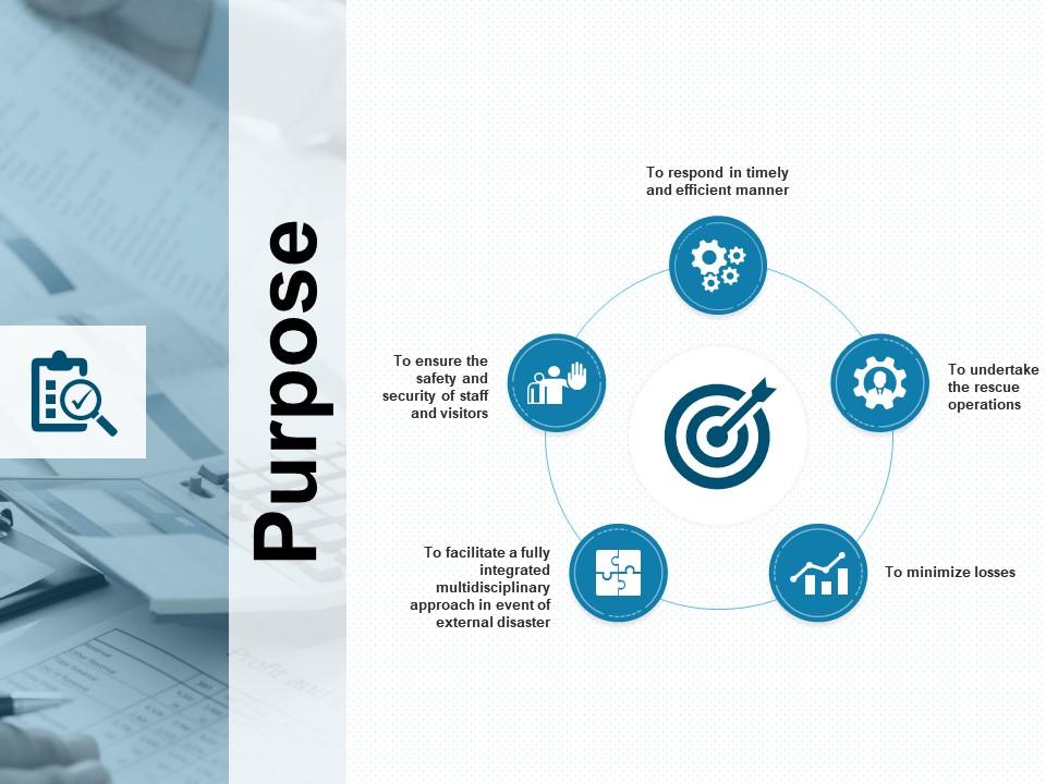 Purpose five icons process ppt powerpoint presentation gallery model