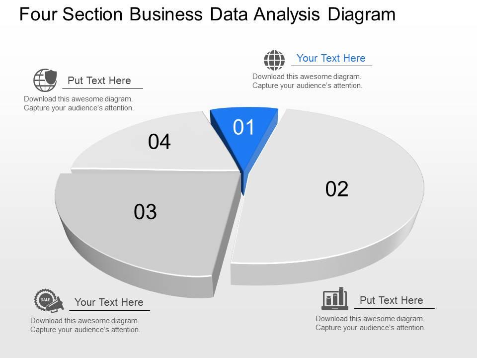 Px four section business data analysis diagram powerpoint template Slide01