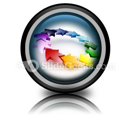 Colorful Circular Arrows PowerPoint Icon Cc  Presentation Themes and Graphics Slide01