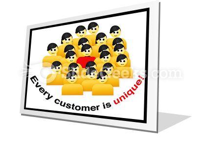Every customer is unique powerpoint icon f Slide01