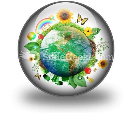 Green nature earth powerpoint icon c Slide01
