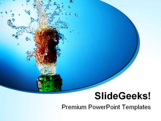 Bottle of champagne festival powerpoint templates and powerpoint backgrounds 0511