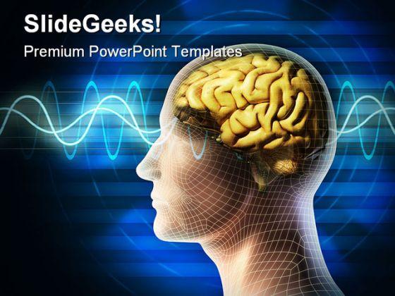 Brain waves idea metaphor powerpoint backgrounds and templates 0111 Slide01
