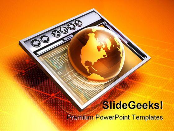 Browsing the internet computer powerpoint backgrounds and templates 1210 Slide01