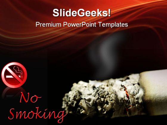 Cigarette no smoking health powerpoint templates and powerpoint backgrounds 0511 Slide01
