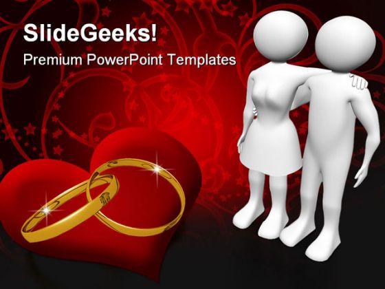 Couple And Rings Wedding PowerPoint Templates And PowerPoint Backgrounds 0311  Presentation Themes and Graphics Slide01