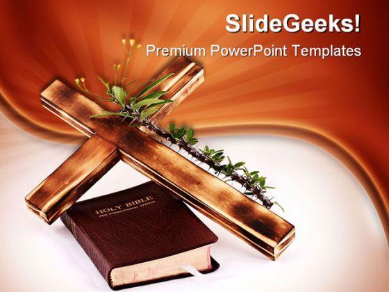 Cross And Bible Religion PowerPoint Templates And PowerPoint Backgrounds 0211  Presentation Themes and Graphics Slide01