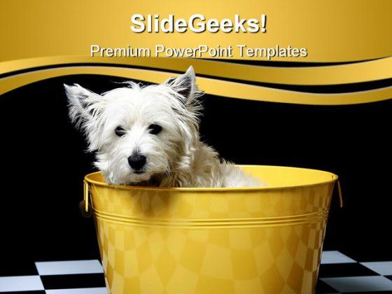 Cute dog animals powerpoint templates and powerpoint backgrounds 0411 Slide01