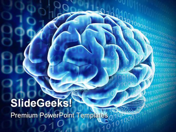 Digital Brain Science PowerPoint Backgrounds And Templates 0111  Presentation Themes and Graphics Slide01