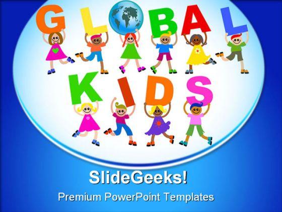 Global kids globe powerpoint templates and powerpoint backgrounds 0311 Slide01
