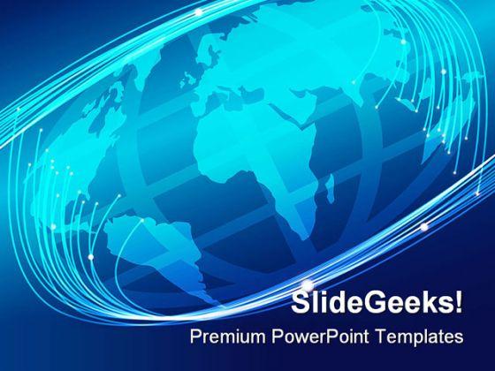 Glowing Optical Fibers Earth PowerPoint Templates And PowerPoint Backgrounds 0311  Presentation Themes and Graphics Slide01