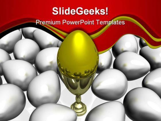 Golden egg leadership concept powerpoint templates and powerpoint backgrounds 0611 Slide00