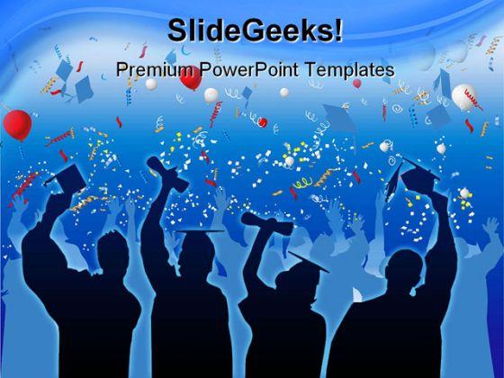 Graduation students celebrate education powerpoint backgrounds and templates 1210 Slide01