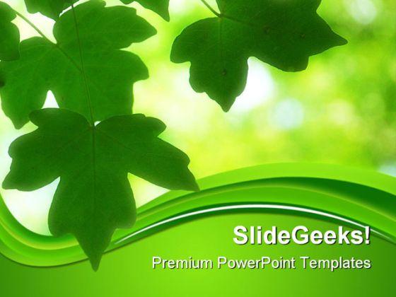 Green Leaves01 Nature PowerPoint Templates And PowerPoint Backgrounds 0411  | PowerPoint Templates Download | PPT Background Template | Graphics  Presentation