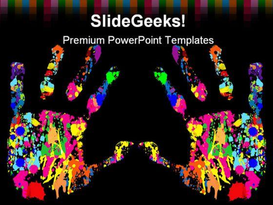 Hand print diversity globe powerpoint backgrounds and templates 1210 Slide01