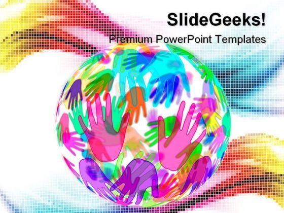 Hands background globe powerpoint templates and powerpoint backgrounds 0311 Slide00