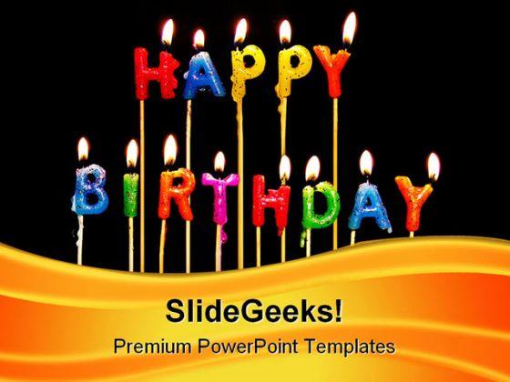 Happy Birthday Candles Events PowerPoint Templates And PowerPoint Backgrounds 0311  Presentation Themes and Graphics Slide01