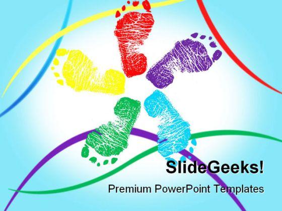Happy Feet Symbol PowerPoint Templates And PowerPoint Backgrounds 0711  Presentation Themes and Graphics Slide01