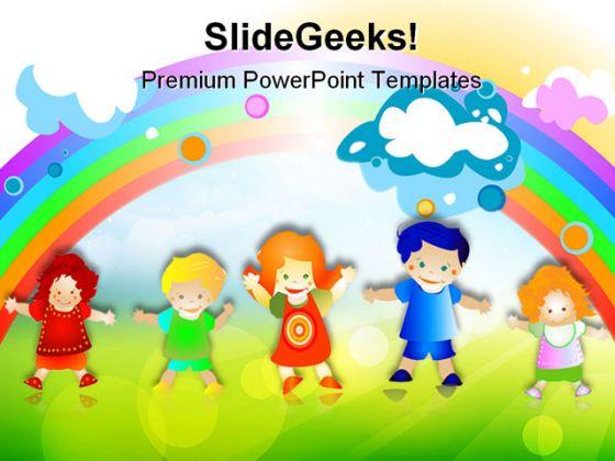 Happy kids children powerpoint templates and powerpoint backgrounds 0511 Slide01