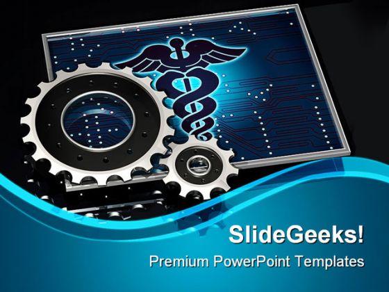 Health with gears medical powerpoint templates and powerpoint backgrounds 0511 Slide01