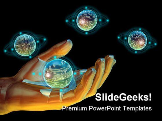 Holding technology science powerpoint backgrounds and templates 1210 Slide00
