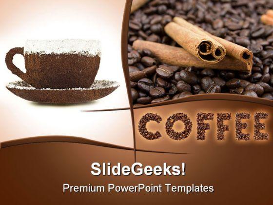 Hot Coffee Food PowerPoint Templates And PowerPoint Backgrounds 0311 |  PowerPoint Slide Presentation Sample | Slide PPT | Template Presentation